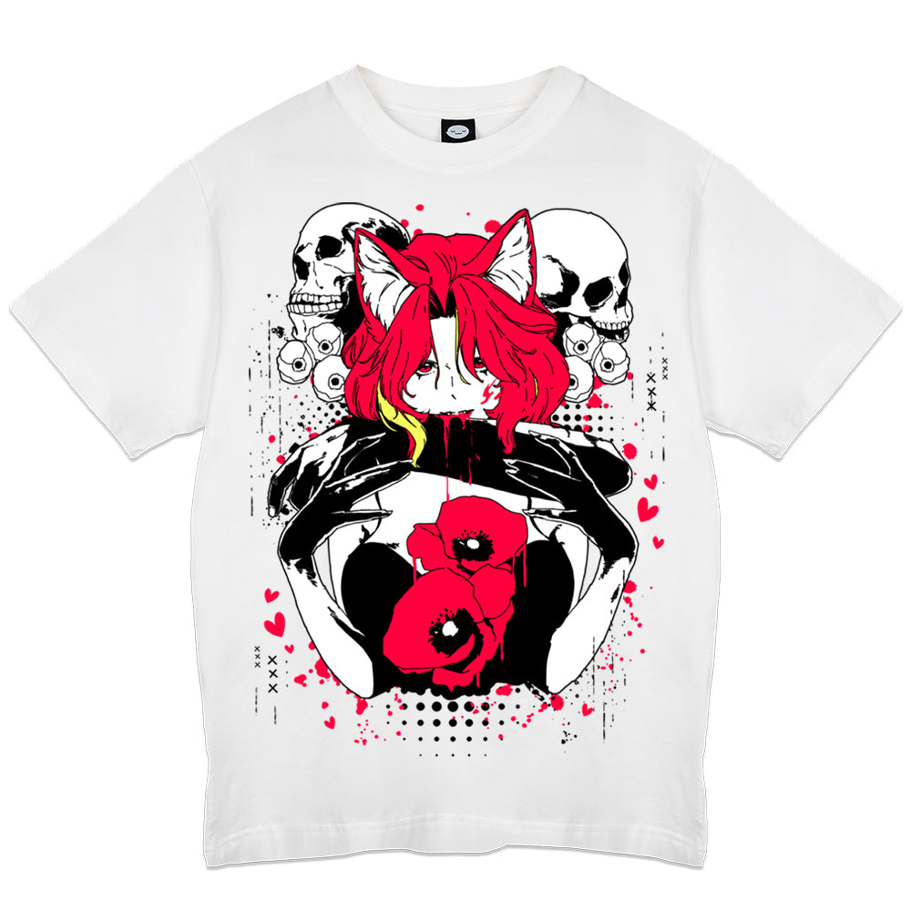 Poppy Soleil "Bloody Poppies" White T-Shirt