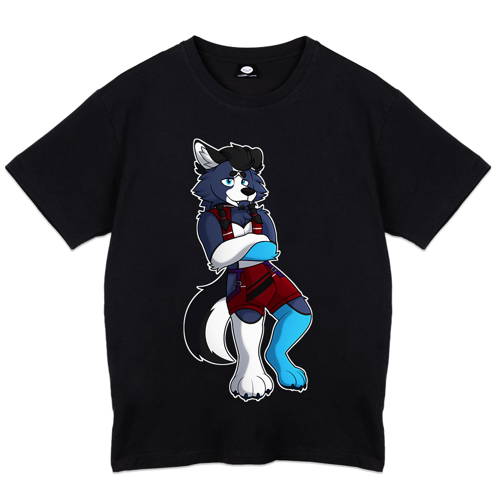 Snow Wave Wolf "Blue Wolf" Black T-Shirt