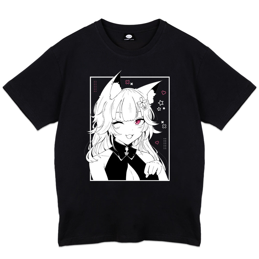 Kitsfu Spring Kitsune Black Shirt