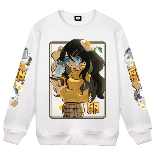 EggyTamagoki Breakfast Time White Crewneck