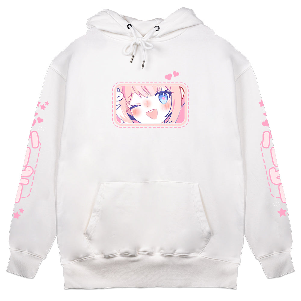 Bun_Mii Schoolgirl White Hoodie