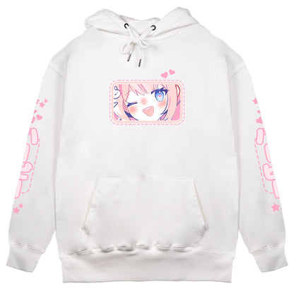 Bun_Mii Schoolgirl White Hoodie