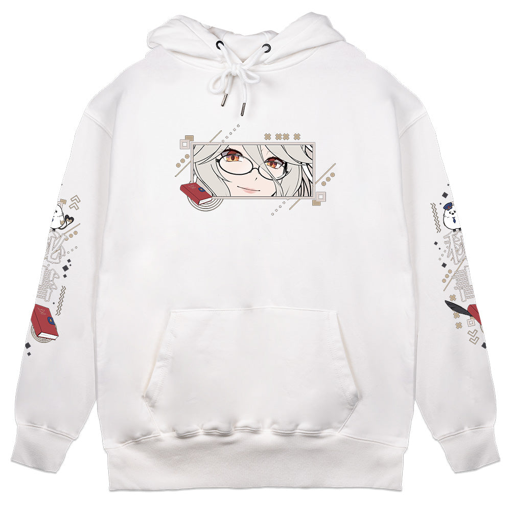KiraHishotori Bird Secretary White Hoodie