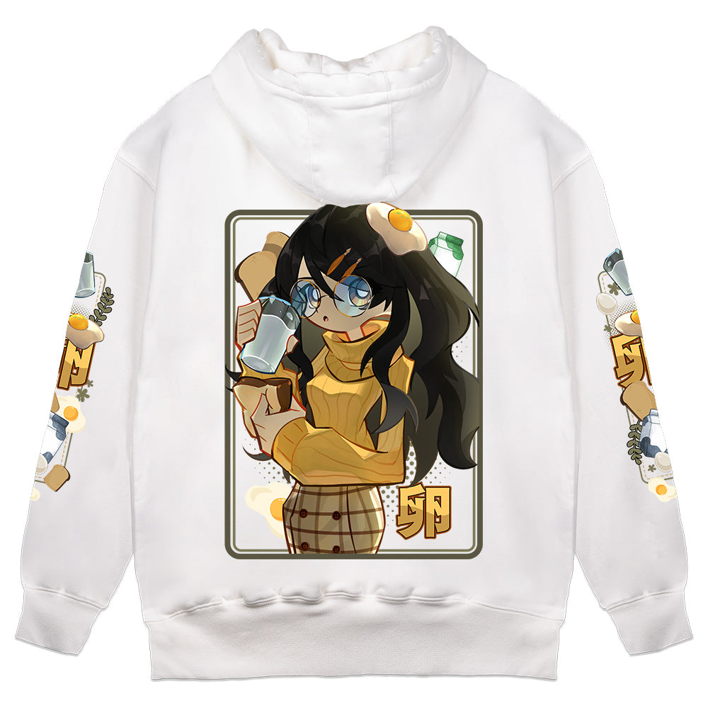 EggyTamagoki Breakfast Time White Hoodie
