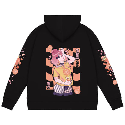 LUCIDIT.Y Orange Club Zip Up Hoodie