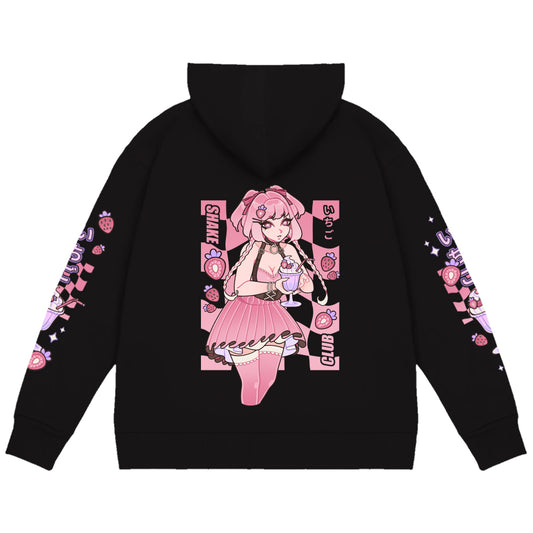LUCIDIT.Y Strawberry Milkshake Club Zip Up Hoodie