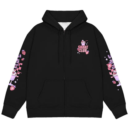 LUCIDIT.Y Strawberry Milkshake Club Zip Up Hoodie