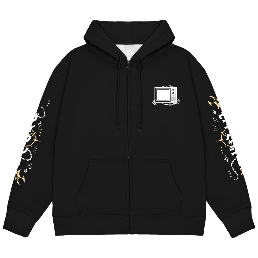 Vixie Vexed "Demon on the Wire" Zip Up Hoodie
