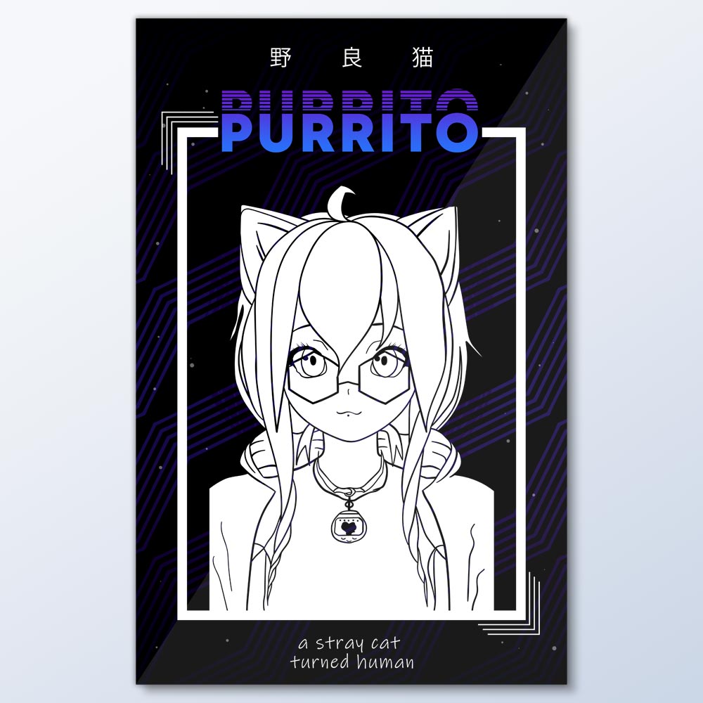A Stray Cat Anime Wall Art (Breakfast Purrito)