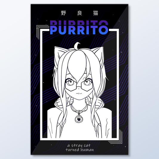 A Stray Cat Anime Wall Art (Breakfast Purrito)