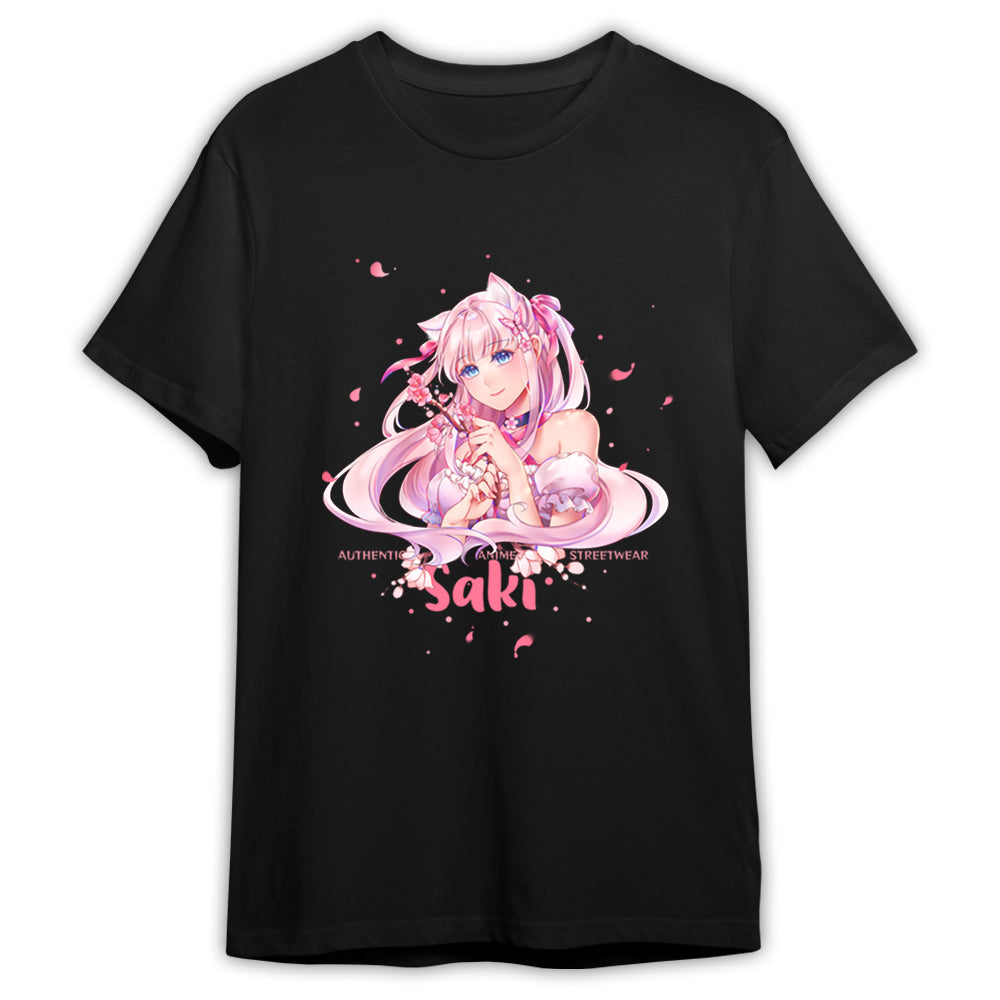 Saki Cherry Blossom Streetwear T-Shirt