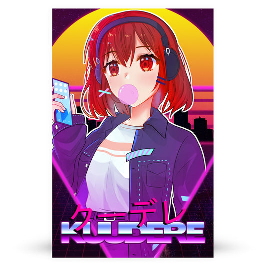 Kuudere Synthwave Anime Poster