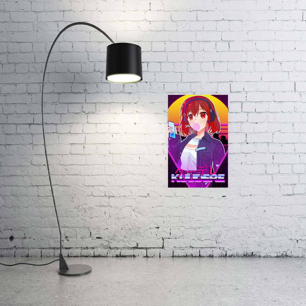 Kuudere Synthwave Anime Poster