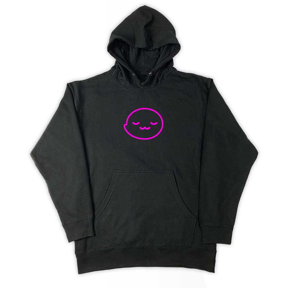 UwU Ghost Logo Outline Hoodie (Neon Pink)